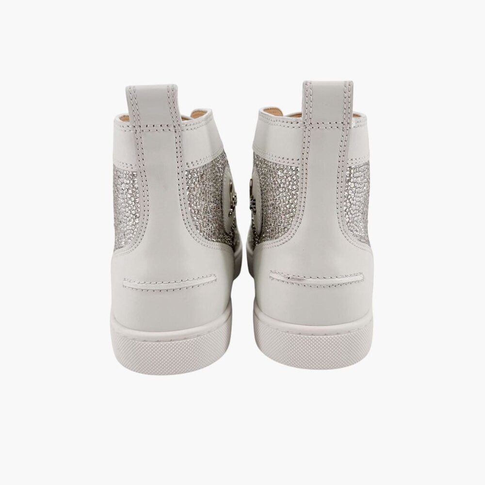 Christian Louboutin Louis Strass High Top Sneakers Size 40 US 10 White Crystal - Picture 7 of 15